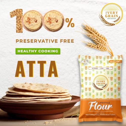 Image of The Very Grain Everyday Flour No Wheat Low GI Contains Barley, Jowar, Ragi, Bajra Millets & Green Lentils Makes Fluffy Chapatis Boost|Diabetic Friendly Multigrain Atta (Pack of 4, 400 gram)
