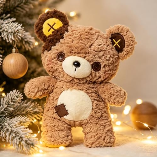 Oso de peluche con acabados artesanales de ojos de botón 3