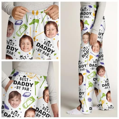 Custom Photo Best Daddy By Par Golf Lover - Personalized Pajama Pants, Personalized pajamas pant with Photo for Men Women, Custom Pajama Pants Valentines, Mens pajama pants with Pockets2
