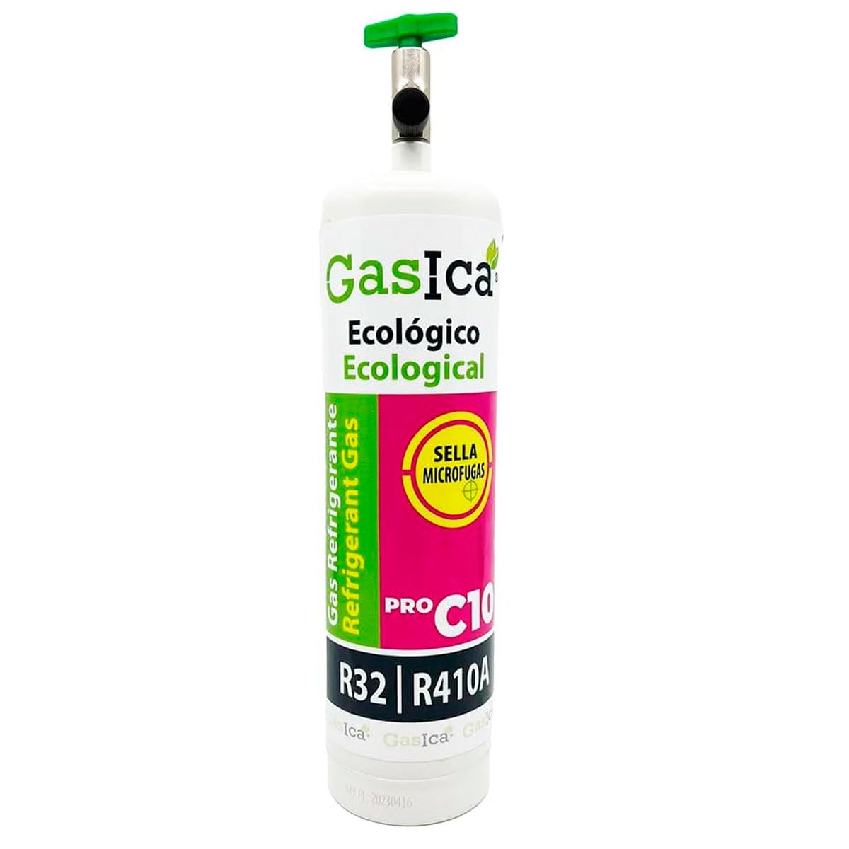 1x Envase GASICA C10 PRO - Gas Refrigerante Ecológico Orgánico - Equivalente a 1.6Kg de R410A y R32- Alternativa para R410A y R32-400g Neto por envase