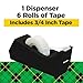 Scotch C-38 Desktop Tape Dispenser, Black, 1-Inch Core, Weighted Non-Skid Base