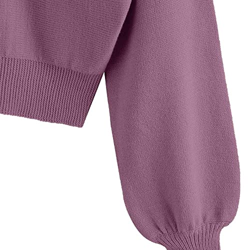 Image of ZAFUL Women's Cropped Sweater V-Neck Long Sleeve Pullover Jumper Knit Top