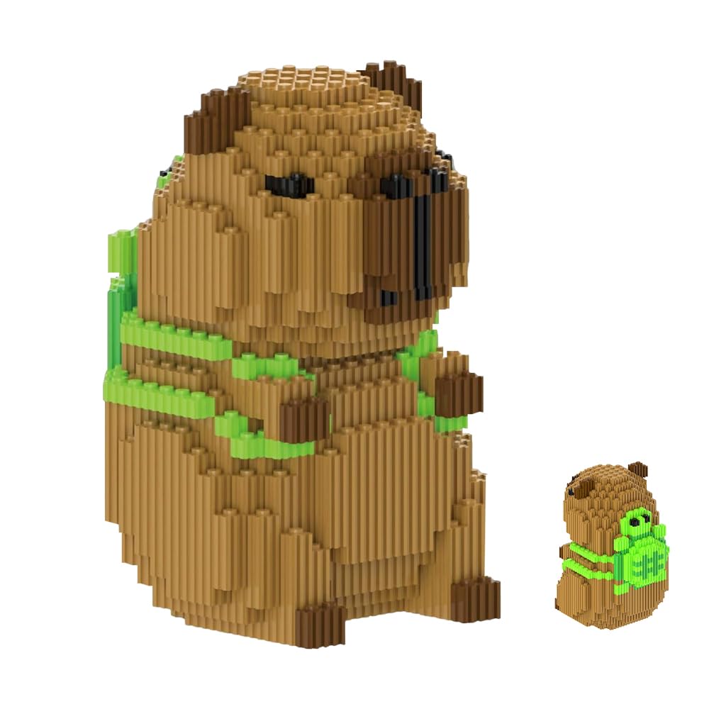 Capybara Zestaw klocków, 1606 bloków, klasyczne mini klocki z kreskówki, cząsteczki z tworzywa sztucznego, zestaw klocków do budowy mikro Capybara, model 3D, zwierzęta, bloki budowlane dla