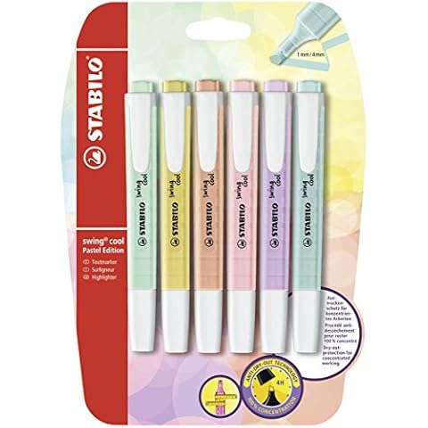 Textmarker - STABILO swing cool Pastel Edition - 6er Pack - 6 Farben Cover