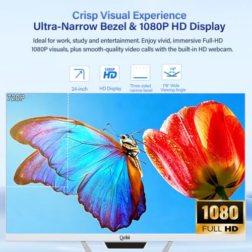 Image of All-in-One Desktop Computer 24 inch AIO Core i5,FHD 1080P Display