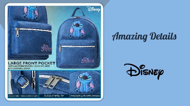 ?Girls Teens Women Blue Stitch Disney Stitch Double Straps Daypack Backpack Amazon.com: Disney Stitch Backpack Women Teenager Girls Bag  main image 3