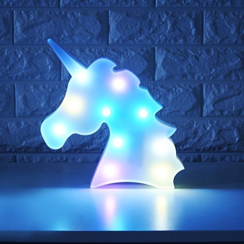 WHATOOK Colorful Unicorn Light,Changeable Night Lights Battery Operated Decorative Marquee Signs Rainbow LED