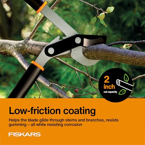 Image of Fiskars 32 inch PowerGear Bypass Loppers, Patented Mechanism Multiplies Force to Reduce Strain, Heavy-Duty Precision-Ground Steel Blade for Living Growth, Trims Tree Branches up to 2 inch Diameter