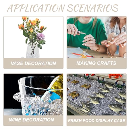 VEOIRXU 500 Stück Klare Eeiswürfel, Acrylique Eiswürfel, Deko Diamanten, Klare Edelsteine, Wiederverwendbar Deko Steine Kristall zur Dekoration, Zubehör, Hochzeit, Aquarien, Vasen (5x7mm)