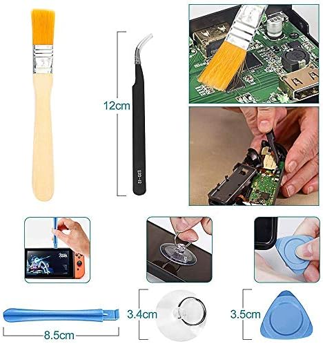 GZW-Shop 2 Pack 3D Left Right Analog Sensor Rocker Joystick Thumb Sticks Replacement for NS Nintendo Switch JoyCon Controller Replacement Parts (2PCS Black with Tools)