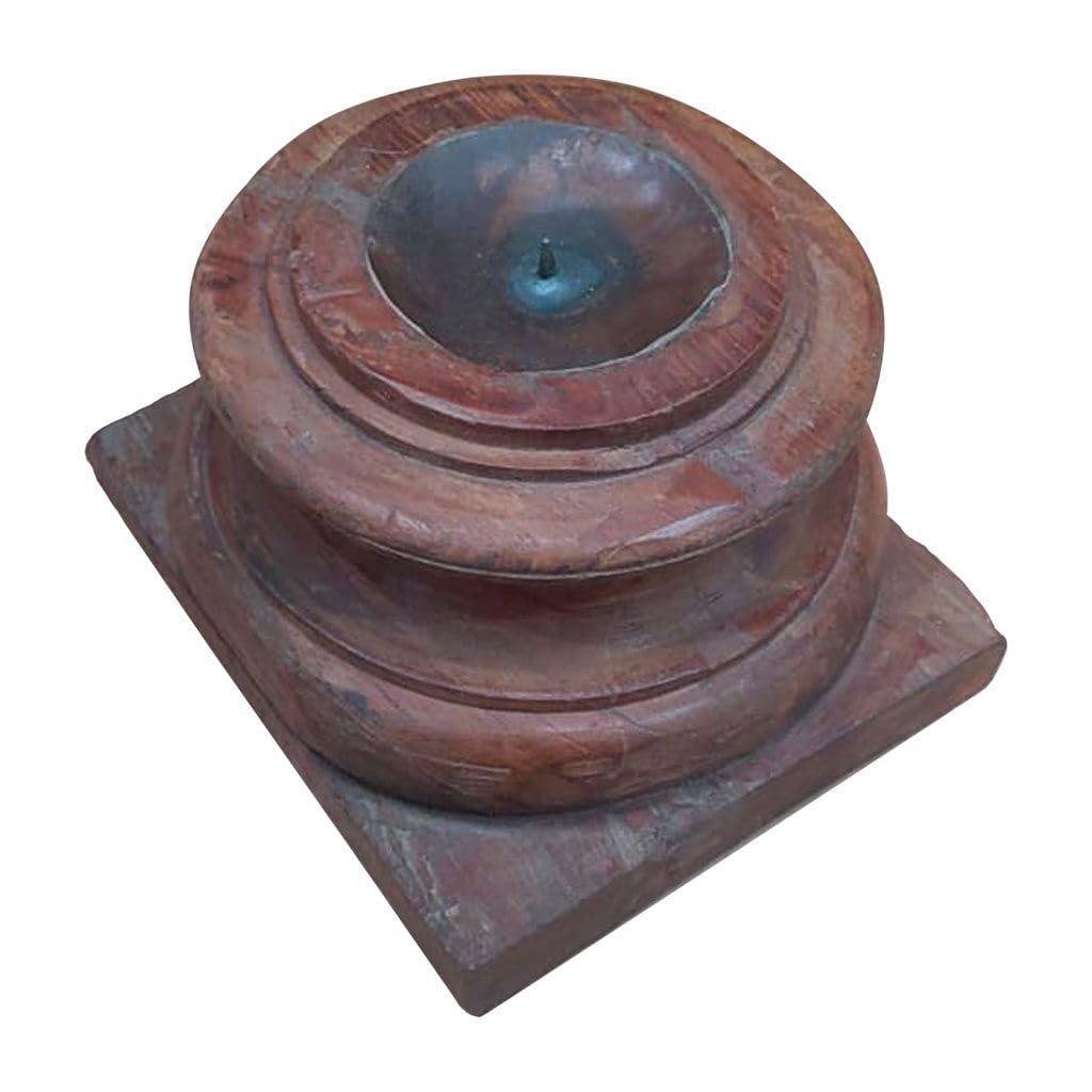 Candelabre en bois artisanal marron AlexandreHouse bougeoir table
