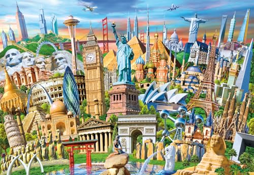 Buffalo Games - Adrian Chesterman - World Landmarks - 2000 Piece Jigsaw Puzzle for Adults - Challenging Puzzle Perfect for Game Nights - Finished Size is 38.50 x 26.50