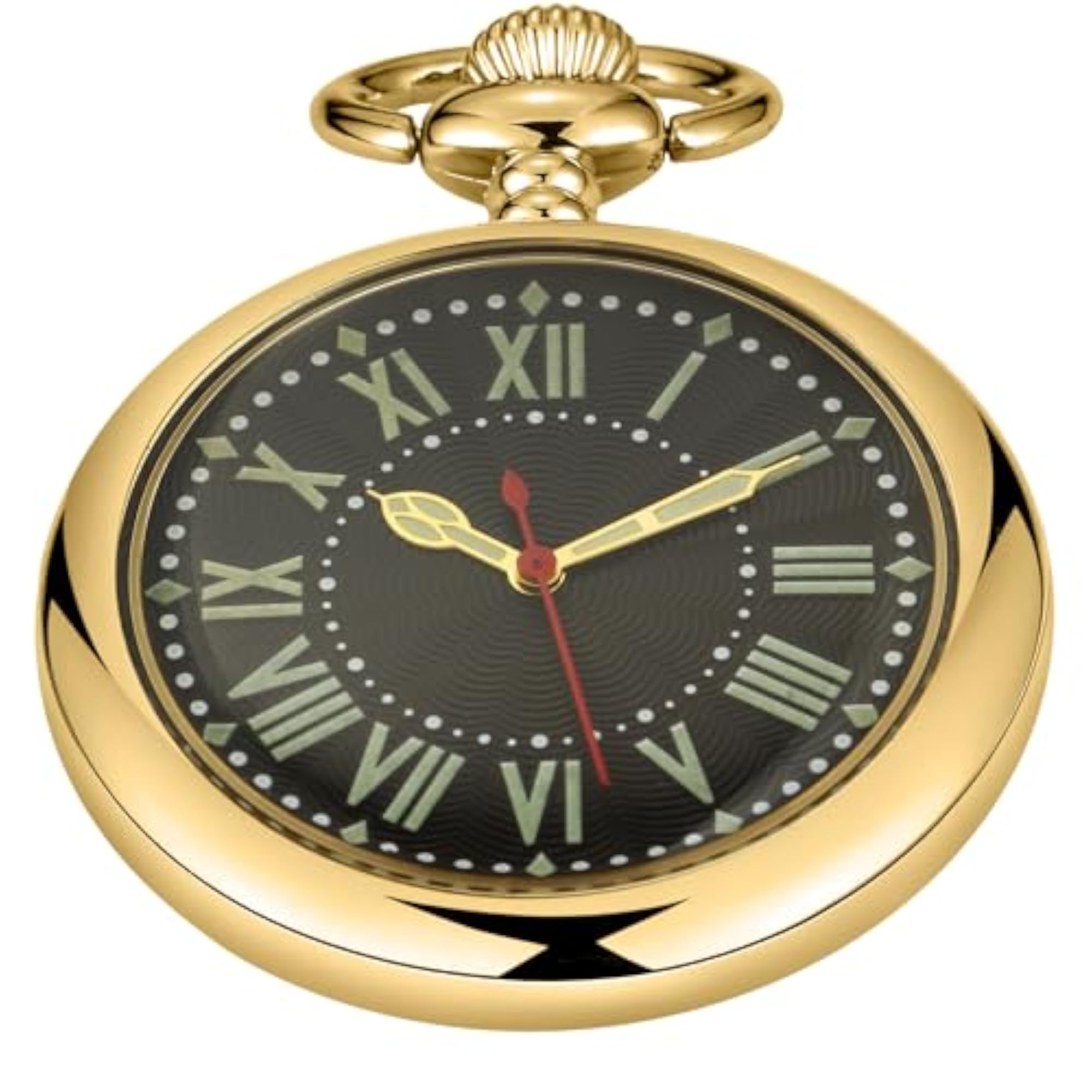 Men's Arabic Digital Dial Pocket Watch with Chain