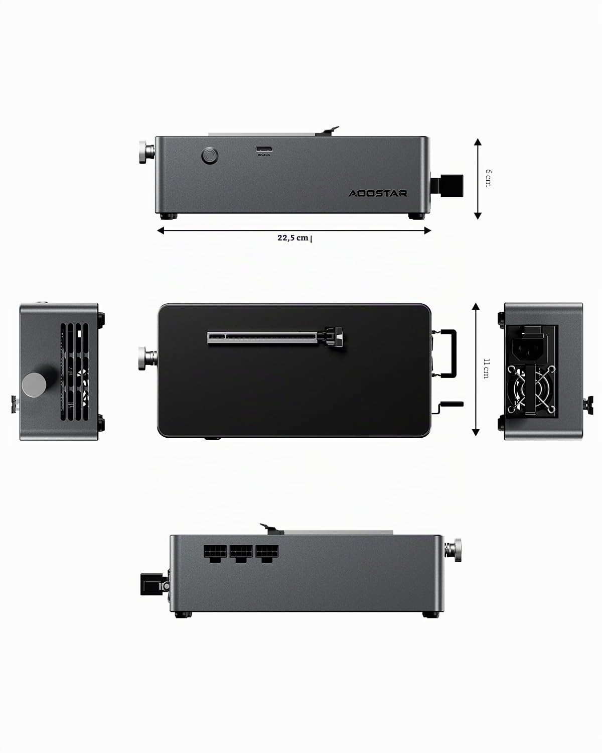 AOOSTAR AG01 Dock eGPU con OCuLink, Dock per schede grafiche esterne, Alimentatore 800W integrato, per schede grafiche fino a 500W, Compatibile con laptop e Mini-PC con OCuLink