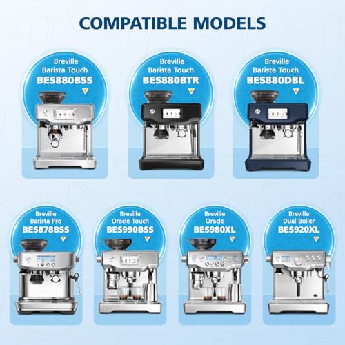 Image of 4 Pack Breville Water Filters, Compatible with Breville BES880 Barista Touch, BES990 BES980 Oracle Touch and BES878 BES920 Bambino ClaroSwiss Sage Espresso coffee Machine