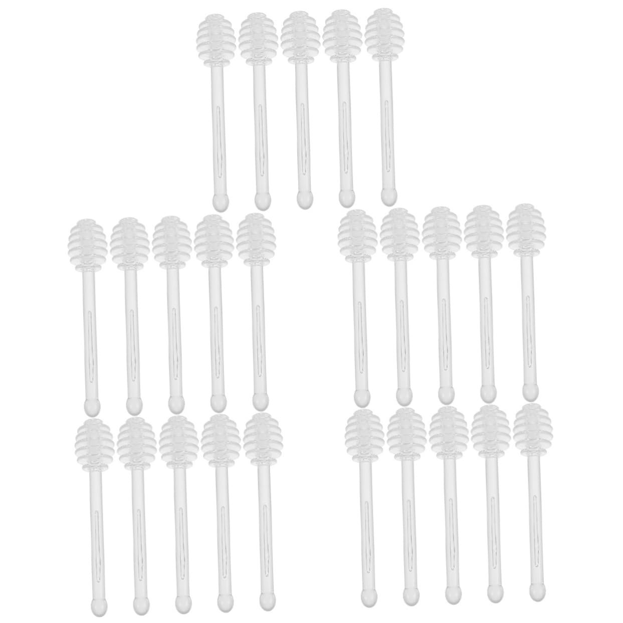 Unomor 5sets Honey Stick Honey Dipper Stir Accessory Fruits Jam Stick Mixing Rod for Honey Portable Honey Stir Stick Honey Mixing Sticks Multi-function Stirring Stick Plastic 5pcs*5