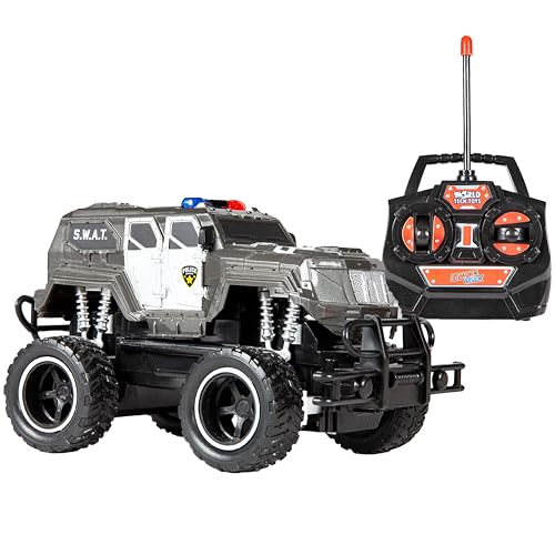World Tech Toys S.W.A.T. RC Monster Truck 1:24 Scale &ndash; Remote Control Truck with Lights, Sound...