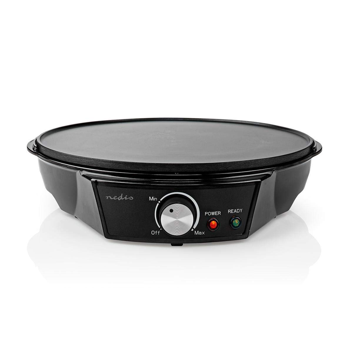 Crepe Maker - Diámetro: 300 mm - 1200 W - Revestimiento antiadherente - Ajustes de temperatura - Luz indicadora - Negro - Metal