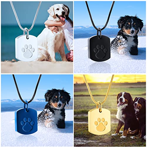 Minicremation Cremation Jewelry Urn Necklace For Ashes For Pet, Paw Print Memorial Ash Jewelry, Keepsake Pendant For Pet's Cat Dog's Ashes With Filling Kit (Black) #TOP4