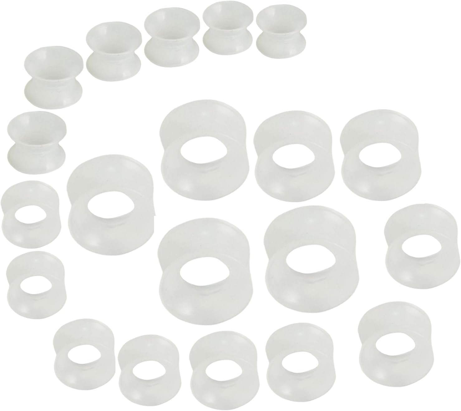 Silicone 10 Pairs Flexible Thin Ear Tunnels Hypoallergenic Earring Gauges Set Stretchers Expander Soft Piercing Jewelry Kit Tuneles De Oreja Para Hombre for Men Women 6-26 MM