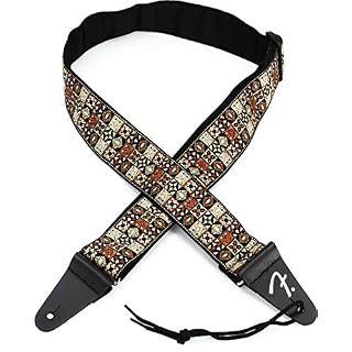 Fender Festival – Sangle de guitare – Tissé d’inspiration Vintage – Design Mosaïque Tan - Les Beatles, Paul McCartney, John Lennon, RIngo Starr, George Harrison Fender Festival - Sangle de guitare - Tissé d'inspiration Vintage - Design Mosaïque Tan – Image 3