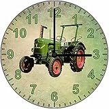 deutz traktor oldtimer wikipedia bruchsicher Textildruck-MV (20 21) DEUTZ luftgekühlt Oldtimer Bulldog Traktor Schlepper analoge Wanduhr Glas mit Motiv original von TomMcTom Made in Germany