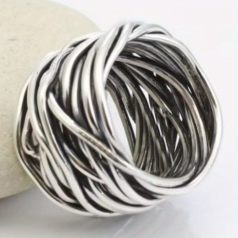 Silvery Color Wrap Around Ring, Minimal Wide Band Minimalistic, Shiny Finish Elegant, Modern Design, Gift for Her