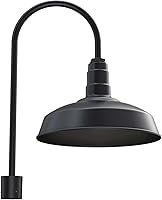 Vista 18 de Steel Lighting Co. Gardena - Luz de granero Montaje en pared al aire libre Cúpula de 16 pulgadas Cuello de cisne de 23 pulgadas Luz