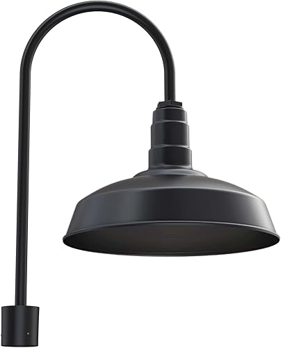 Miniatura 18 de Steel Lighting Co. Gardena - Luz de granero Montaje en pared al aire libre Cúpula de 16 pulgadas Cuello de cisne de 23 pulgadas Luz