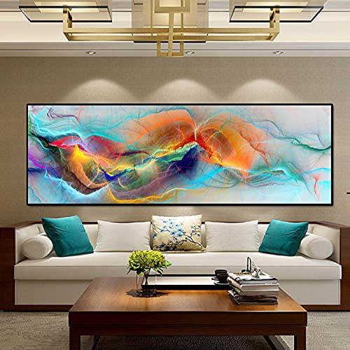 Impression sur toile art abstrait moderne affiche murale salon grand format 40x120