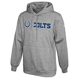 New Era NFL Men’s Cool Grey Gametime Pullover Performance Hoodie, Pro Football Sweatshirt, Indianapolis Colts, X-Large