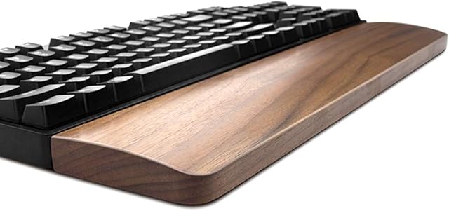 VAYDEER Wrist Rest, Ergonomic Gaming Desk Tenkeyless 87 Key Wrist Pad Support for Computer,Laptop,Easy Typing,Pain Relief Durable Comfortable,14 inch Walnut Wooden