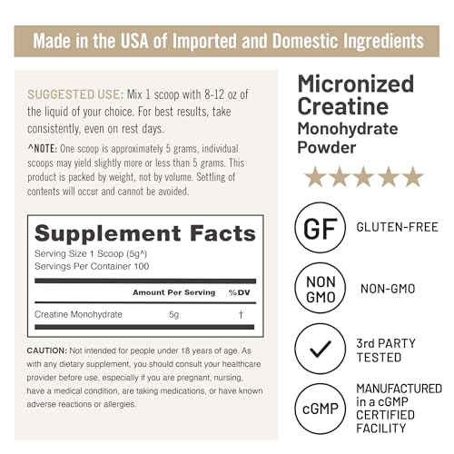 NatureWise Micronized Creatine Monohydrate Powder, 5000mg (5g) Per Serving - Creatine for Women & Men - Pure, Unflavored, Supports Lean Muscle Mass, Endurance - 100 Servings - image 7