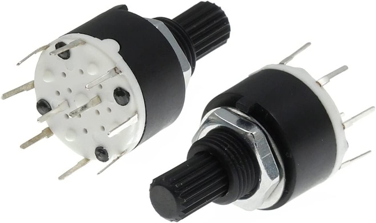 Interrupteur rotatif SR16 16 mm selecteur de bande 1 pole 8 positions et 2 poles 4 positions
