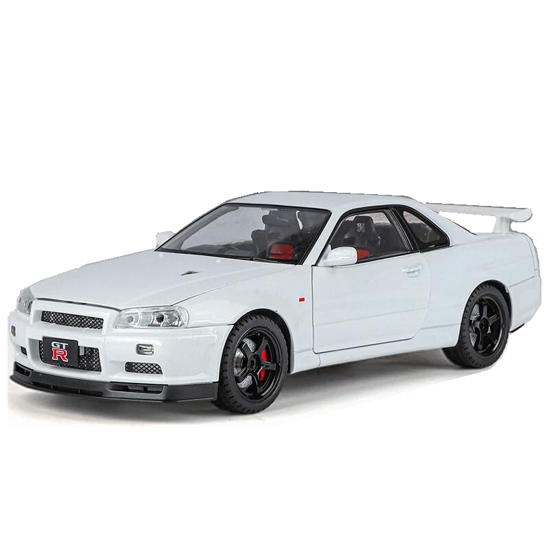1/18 SKYLINE GT-R ホワイトモデル　箱無し SR TOYS 1/18 Scale Nissan Skyline GTR-R34 Alloy Diecast Model Car