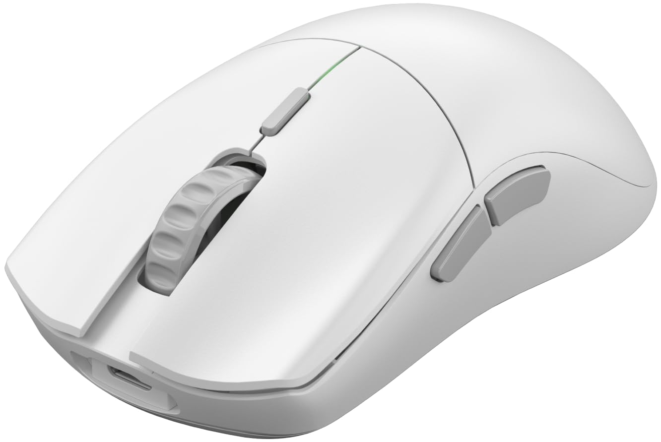 GLORIOUS Series 2 Pro Ratón Gaming Inalámbrico 8K Ergonómico (Blanco) | Switches ópticos 100M, sensor BAMF 2.0 26K, peso superligero 55g, forma simétrica compacta, precisión excepcional de juego