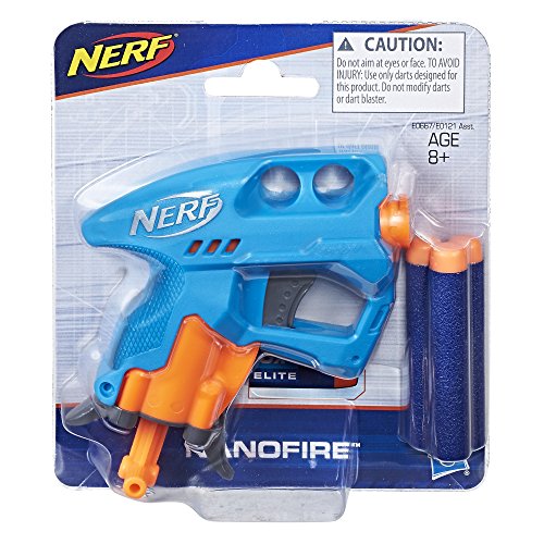 Image of Nerf N-Strike Nano Fire, Blue & Fang Qs-4 Targeting Set (Includes Toy Blaster, 4 Half-Targets, and 8 Official Elite Darts for Kids, Teens, Adults)