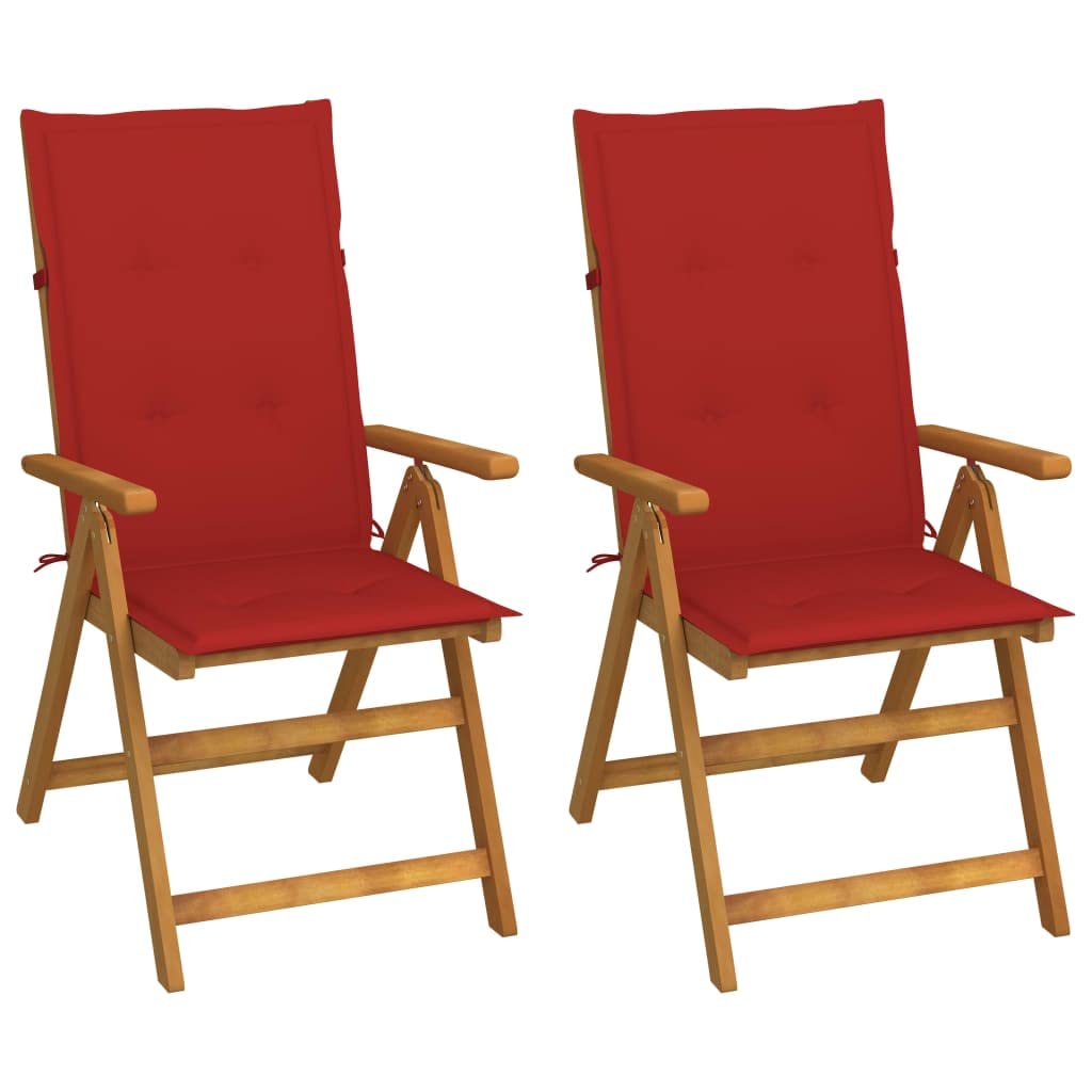 vidaXL Fauteuils pliants inclinables (Lot de 2) avec Coussins,