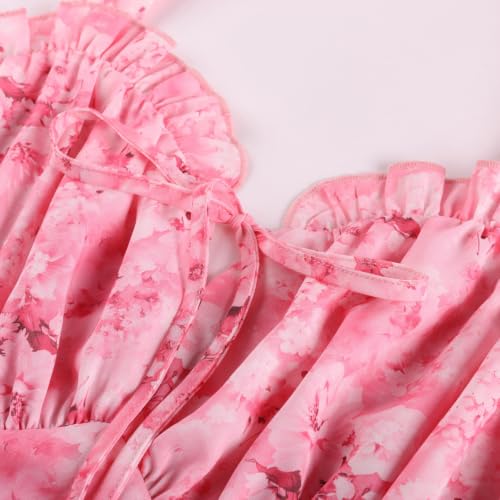 Image of Scarlet Darkness Summer Dresses for Women 2026 Floral Corset Dress Long Milkmaid Dress with Pocket