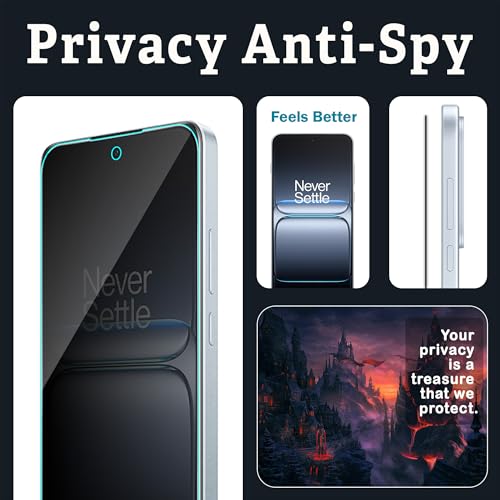 Image of ArmourPro Anti-Spy Privacy Tempered Glass for OnePlus Nord 5 - Anti Peeping Screen Protector, Edge to Edge Full Coverage, 9H Hardness, Easy Installation Kit | Pack of 2