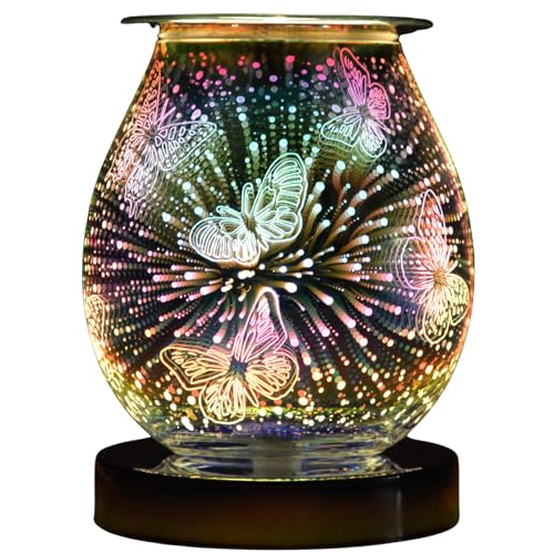 Cello Butterfly 3D Touch Electric Melt Burner – Electric Air Diffuser, Fragrance Wax Melt & Essential Oil Heater, New Home Gift, Room Decor, Bedroom Aromatherapy, Office Accessory, Touch Light Present