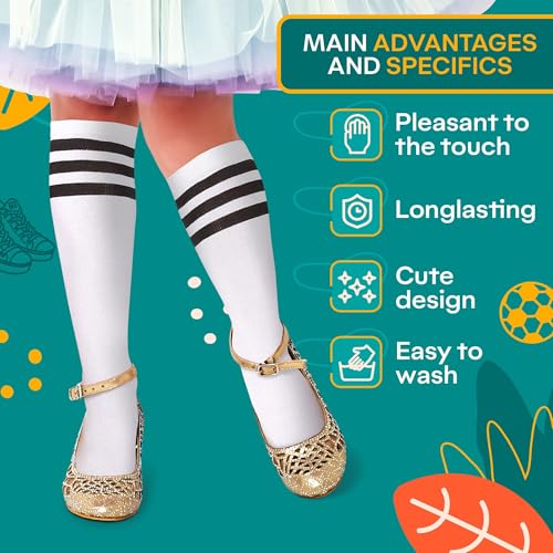 Reluen 6Pcs Girls Knee High Socks - Tall, Cute Long Socks for Girls & Teens4