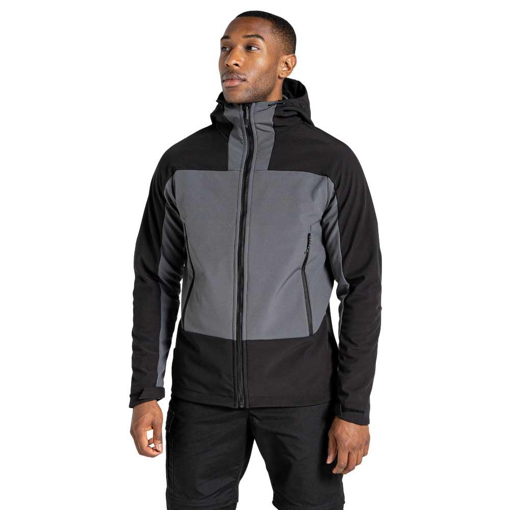 Craghoppers Unisex Expert Act Hooded Softshell, CarbGrey, Blk, S