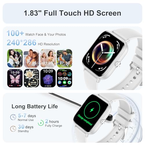 Smart Watch for Women(Answer/Make Calls), 1.83" HD Touch Screen Fitness Watch with Heart Rate SpO2 Sleep Monitor - Image 3