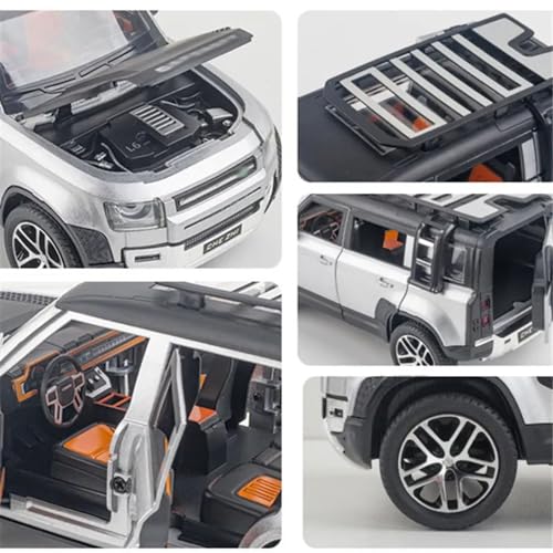 Image of Big Size Land Rover Defender 1:24 Scale Model Exclusive Alloy Metal car Pull Back Die-cast Metal Toy with Openable Doors & Light Music Best Gifts Toys Kids【Colors as Per Stock】