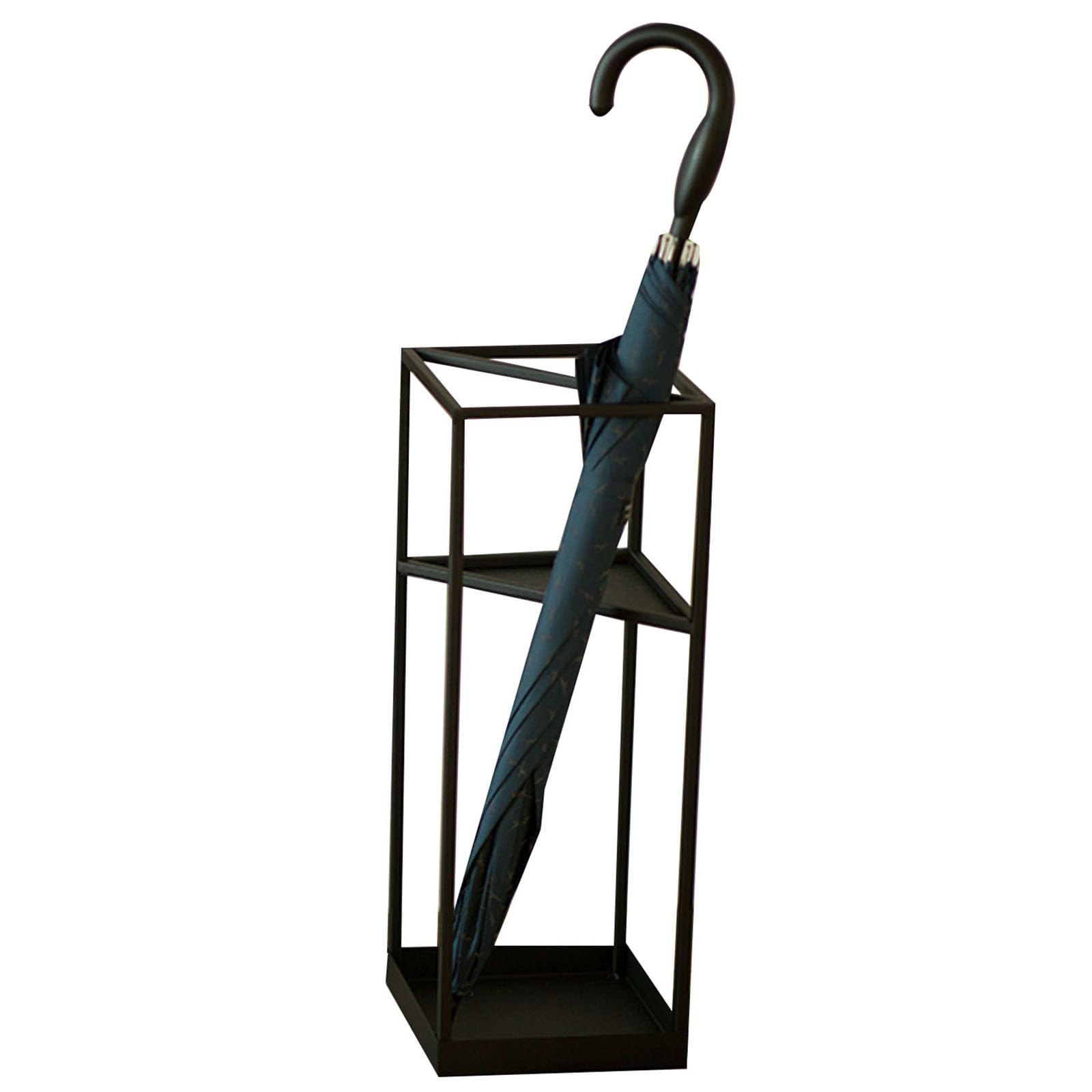FCXWEVR Metal Umbrella Stand Square Design with Drip Tray Free-Standing for Large Umbrellas - Baseball Bat Holder Stylish Home Decorand Functional.