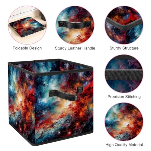 Panier de rangement efficace contre le désordre intérieur galaxie rouge