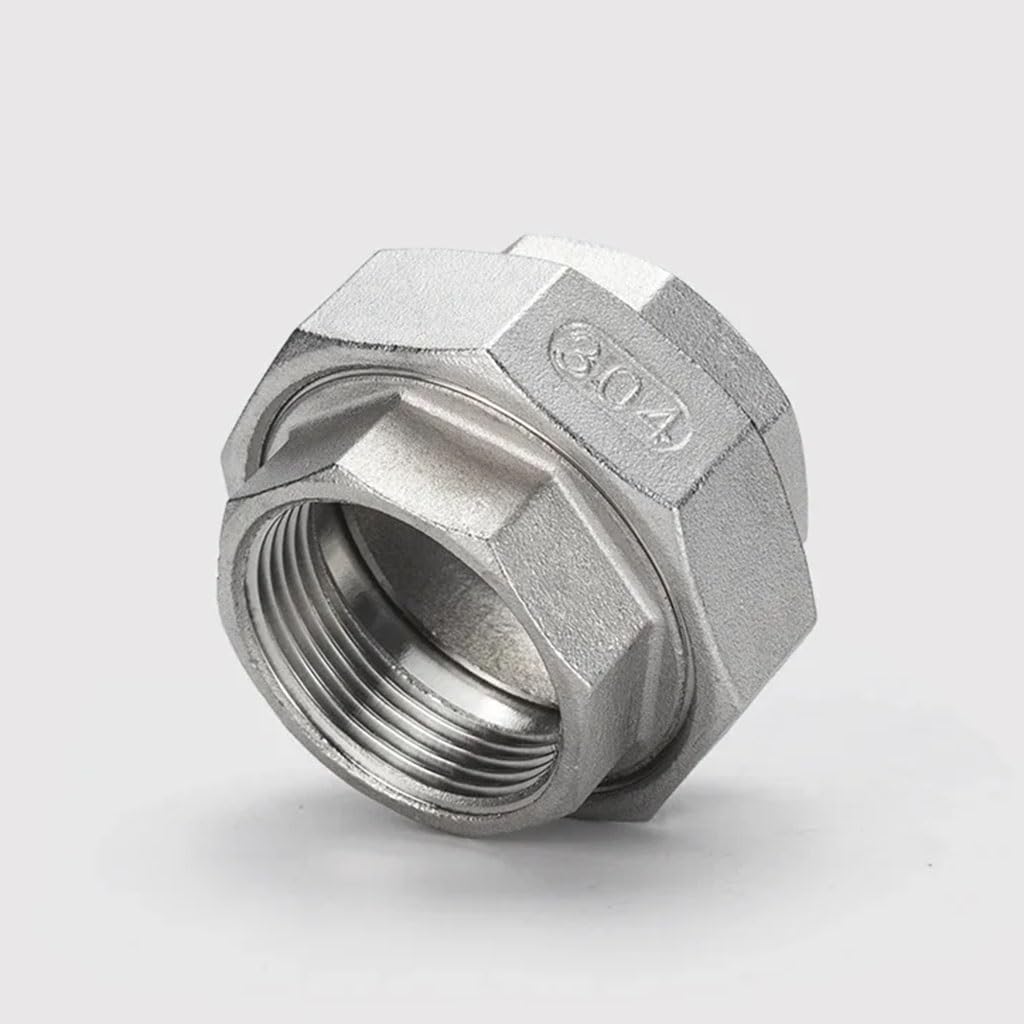 1PCS 304 SS Union Joint Coupling - Female Thread Pipe Fitting for 1/4" to 2" Sizes - erosion Resistant Connector(DN25)