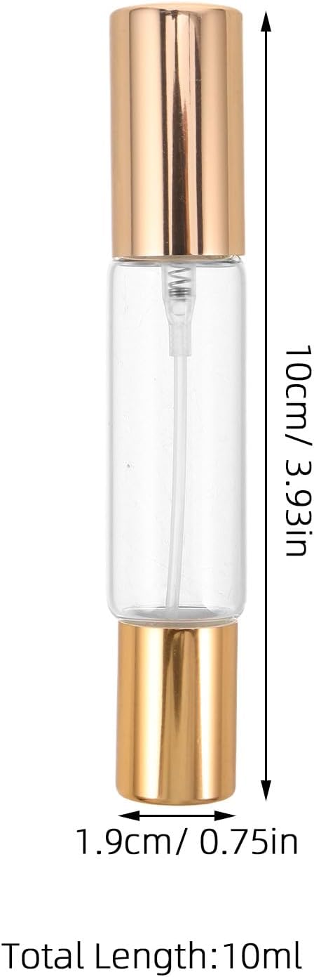 8pcs Refillable Glass Roller Bottles Set, 10 ml/0.34 fl oz Dual-Head Essential Oil Container, Transparent Leakproof Perfume Spray Bottles for Travel