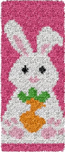 Image of YP Latch Hook Kits for Adults DIY Rug Tapestry Kits with Printed Canvas Embroidery Kits Festival Gifts Home Decoration (Rabbit, 17.3inch X 7.5inch)